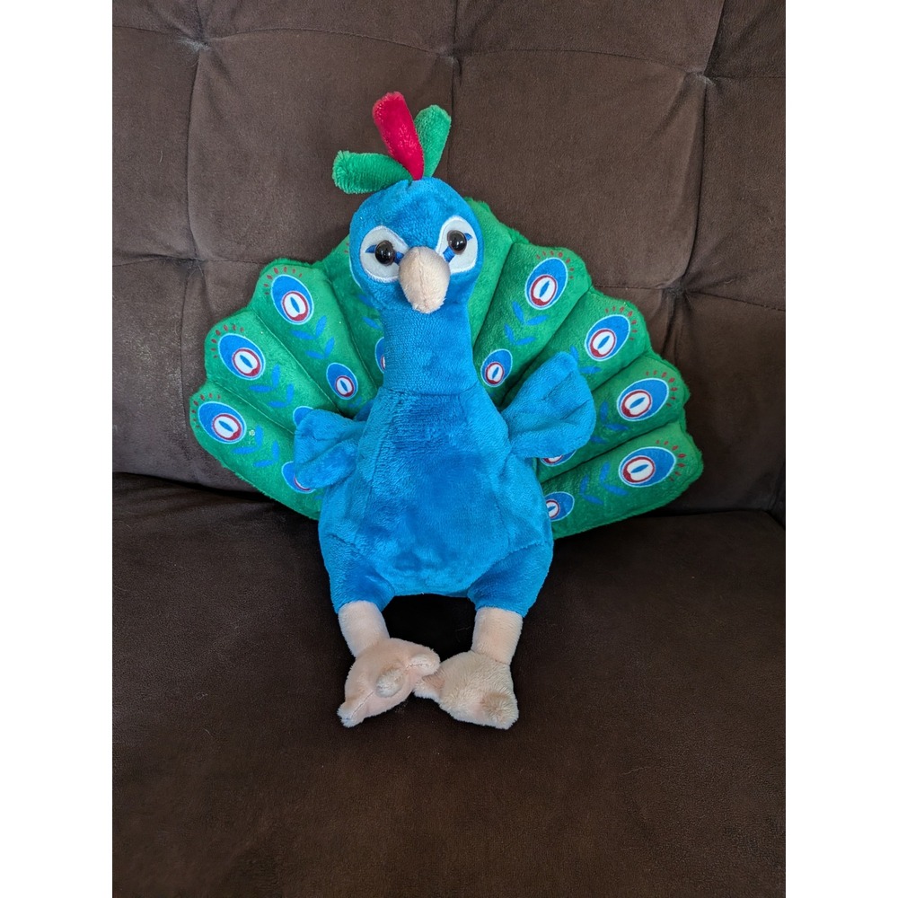 Walmart M Real Animal Peacock Plush Stuffed Animal Blue Green 307376